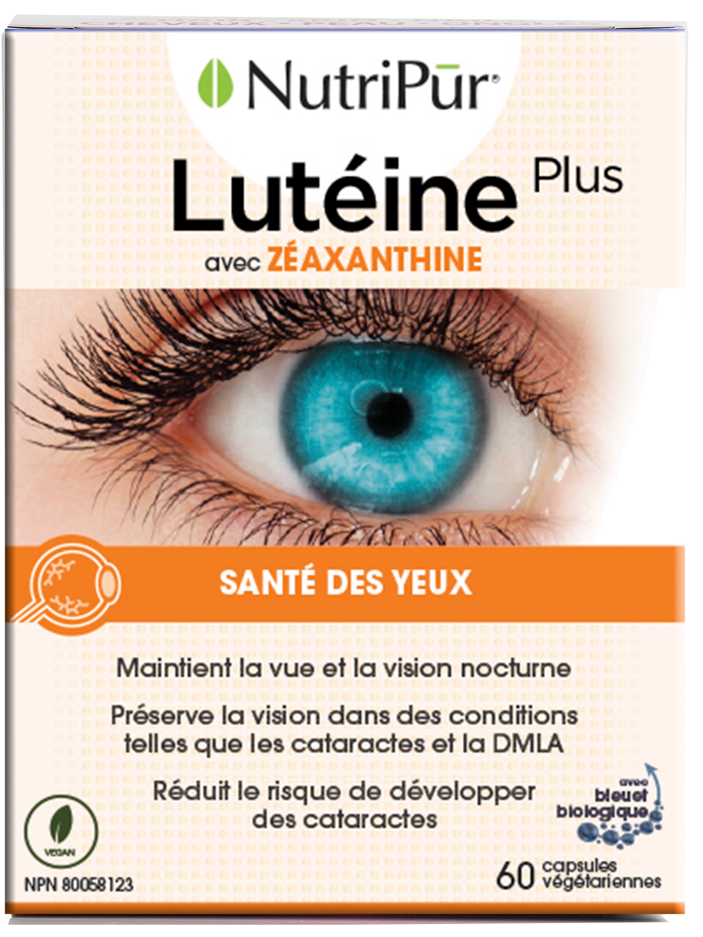 Lutein plus - Nutripur - avec Zeaxanthine - santé des yeux - vue - vision nocturne - cataracts - DMLA 