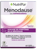 Menodause - Nutripur - avec ashawandha - soulage les symptomes de la menopause - bouffées de chaleures - sueurs nocturnes - sautes d'humeur - troubles du sommeil - sécheresse vaginale - tension nerveuse 