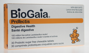 BioGaia Tablets Probiotic Lemon flavor 30 chewable tabs by BioGaia - Ebambu.ca natural health product store - free shipping <59$ 