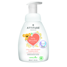 Attitude - 2 in 1 Foaming Wash 295 ml - Pear Nectar - Ebambu.ca free delivery >59$