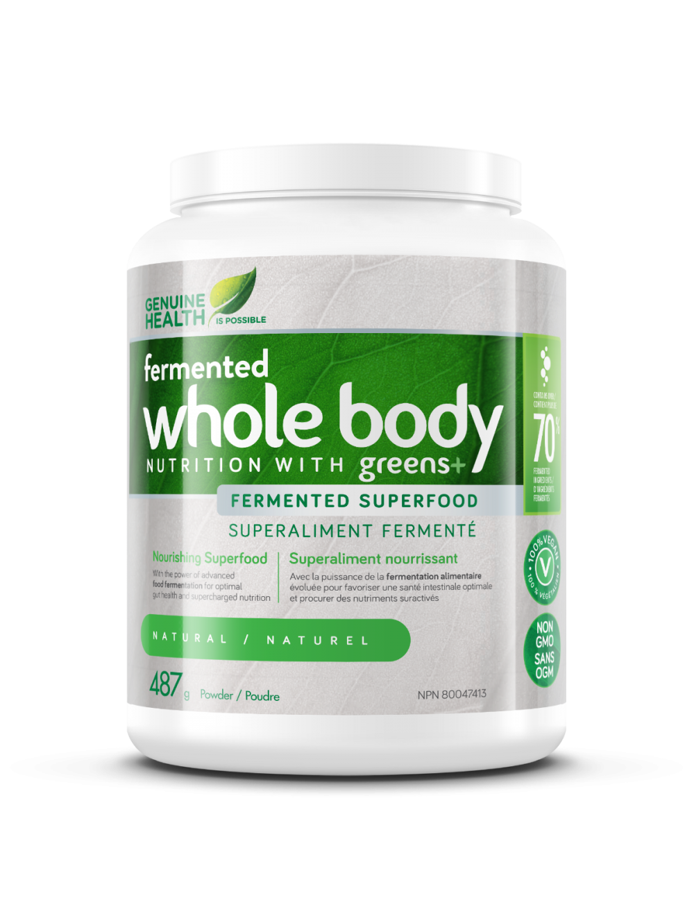 Genuine Health fermented whole body NUTRITION with greens+ natural 487 g