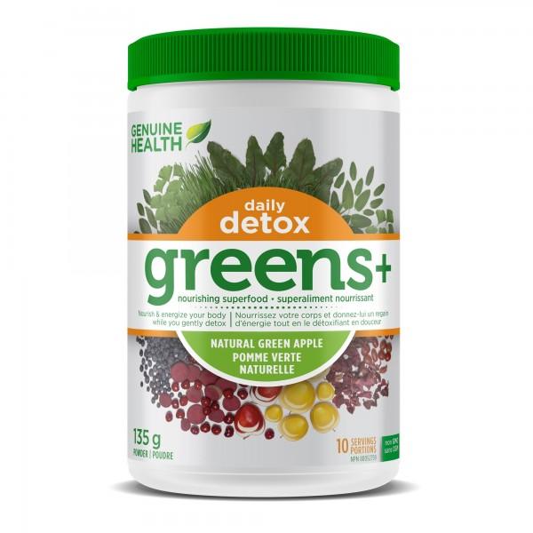 Genuine Health - Greens + Daily Detos Green Apple 135 g - Ebambu.ca free delivery >59$