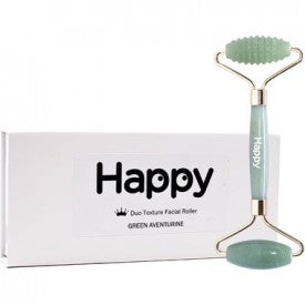 Happy Natural Products - Duo Texture Facial Roller - Green Aventurine - Ebambu.ca free delivery >59$
