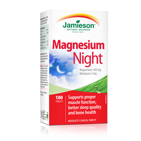Jamieson Magnesium Night 100 tablets by Jamieson - Ebambu.ca natural health product store - free shipping <59$ 
