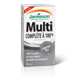 Jamieson Multivitamin 100% Complete for Adults 50+ 90 caplets by Jamieson - Ebambu.ca natural health product store - free shipping <59$ 