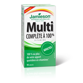 Jamieson Multivitamin 100% Complete for Adults 90 caplets by Jamieson - Ebambu.ca natural health product store - free shipping <59$ 