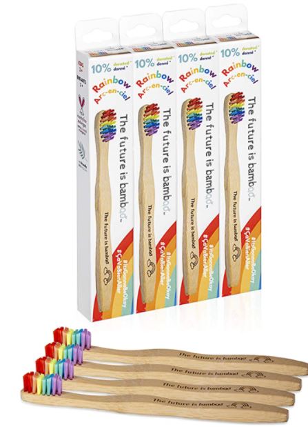 The Future is Bamboo - Kid Bamboo Toothbrush - Rainbow - Ebambu.ca free delivery >59$