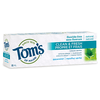 Tom's of Maine - Adult Toothpaste - Clean & Fresh - 2 flavors - Spearmint - Ebambu.ca free delivery >59$