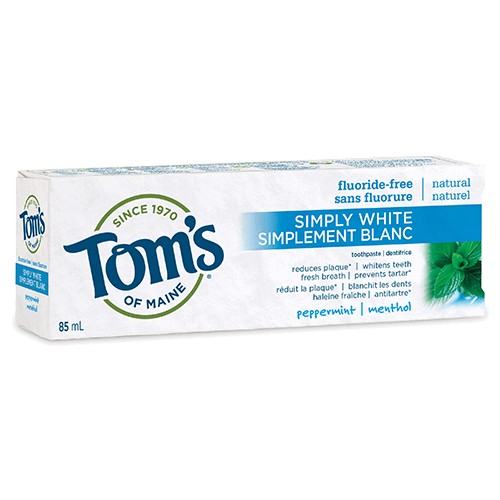 Tom's of Maine - Adult Toothpaste - Simply White Peppermint - 3 Sizes - Regular Size - Ebambu.ca free delivery >59$