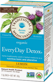 Traditional Medicinals Organic Lemon Everyday Detox 20 bags by Traditional Medicinals - Ebambu.ca natural health product store - free shipping <59$ 
